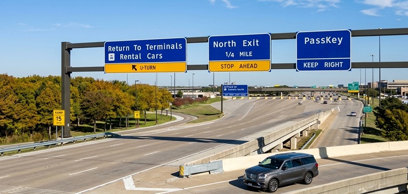 Rental Car Return SIgn