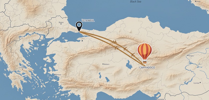 Istanbul to Cappadocia Map