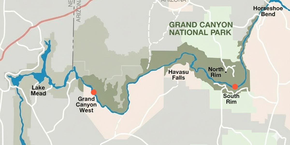 Map of Grand Canyon
