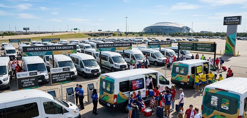 Van Rentals for football fan groups traveling to FIFA World Cup 2026 stadiums