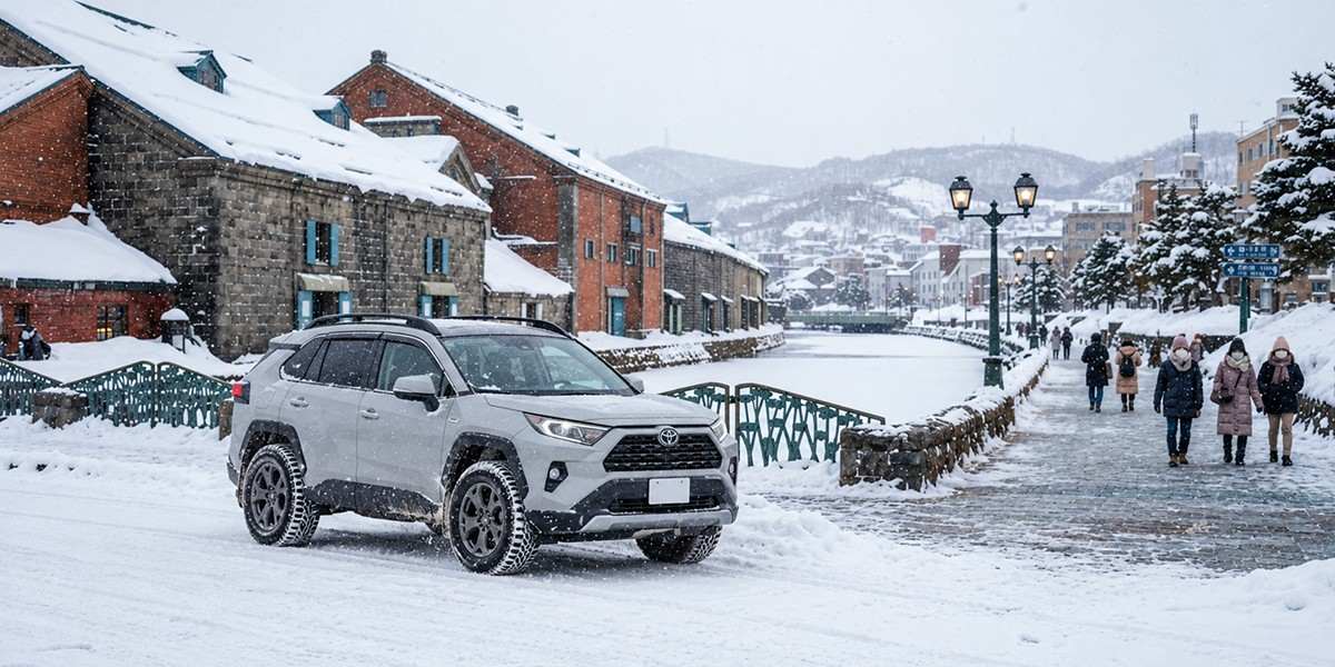 What should you know before renting a car in Japan during winter? 